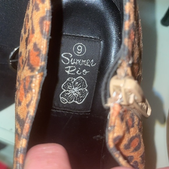 NEW Summer Rio Leopard Animal Print Ankle Booties 4” Heel Tan & Camel Size 9 - Picture 6 of 7